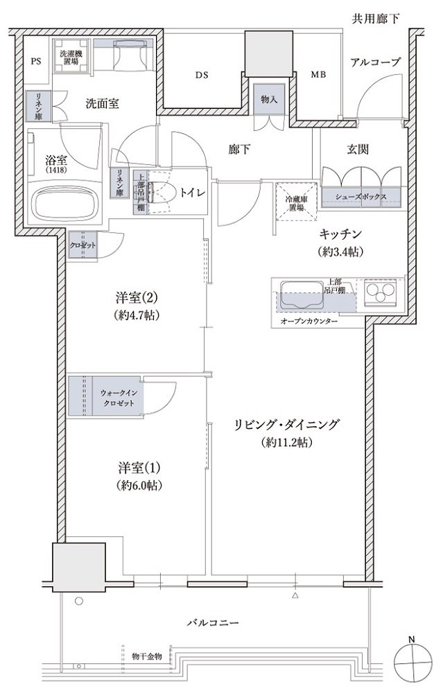 シエリアタワー大阪堀江 間取り CF type