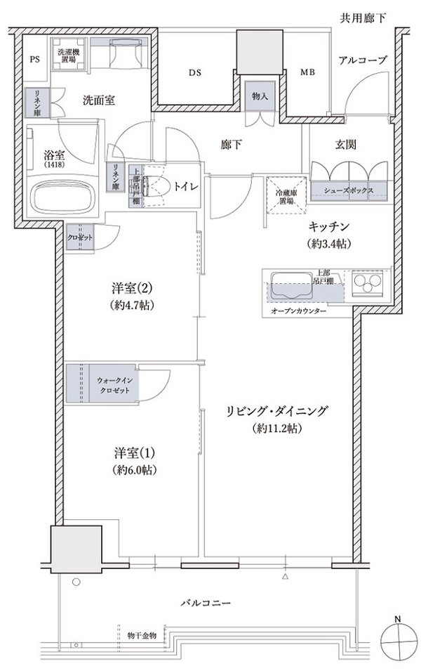 シエリアタワー大阪堀江 間取り CF type