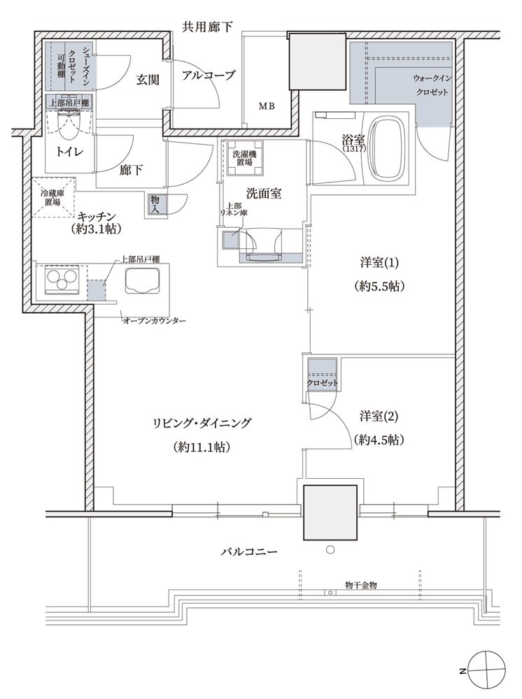 シエリアタワー大阪堀江 間取り AC type