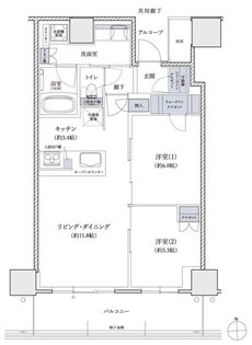シエリアタワー大阪堀江 間取り AH type