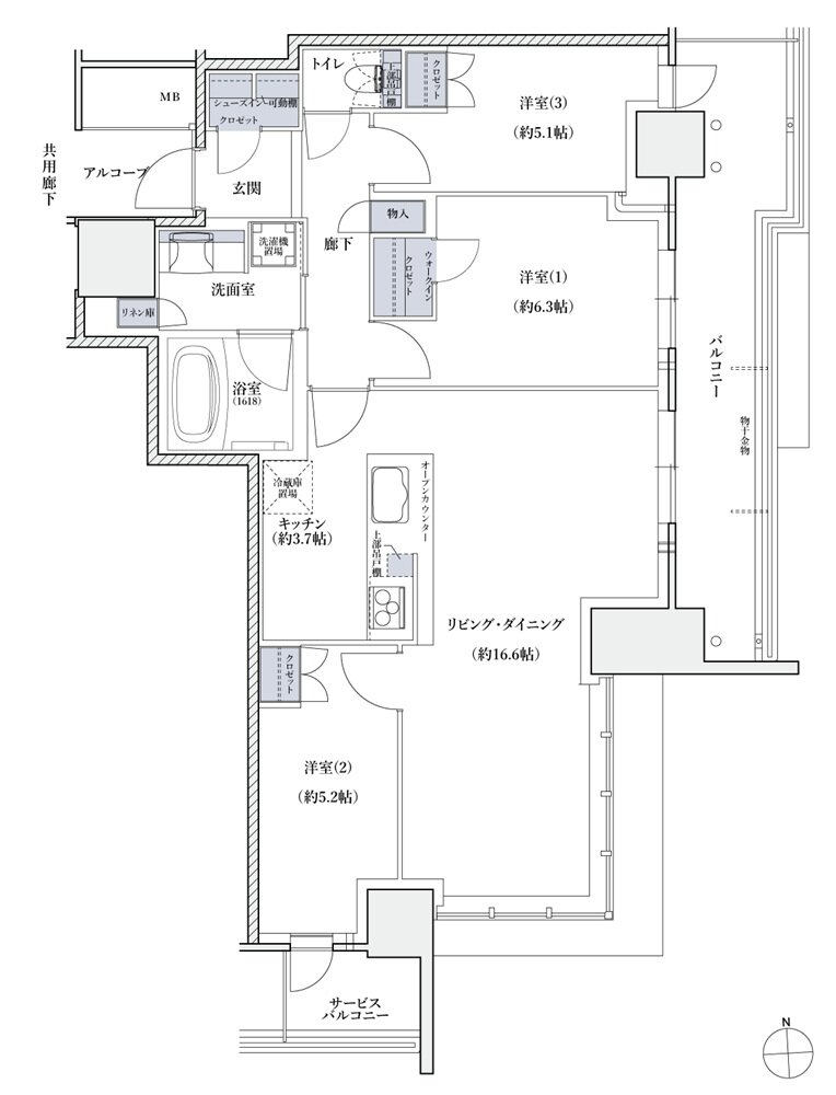 シエリアタワー大阪堀江 間取り BI type