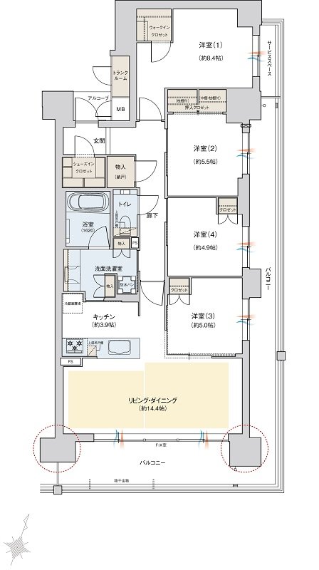 ジオ彩都いろどりの丘 間取り 2-H1タイプ