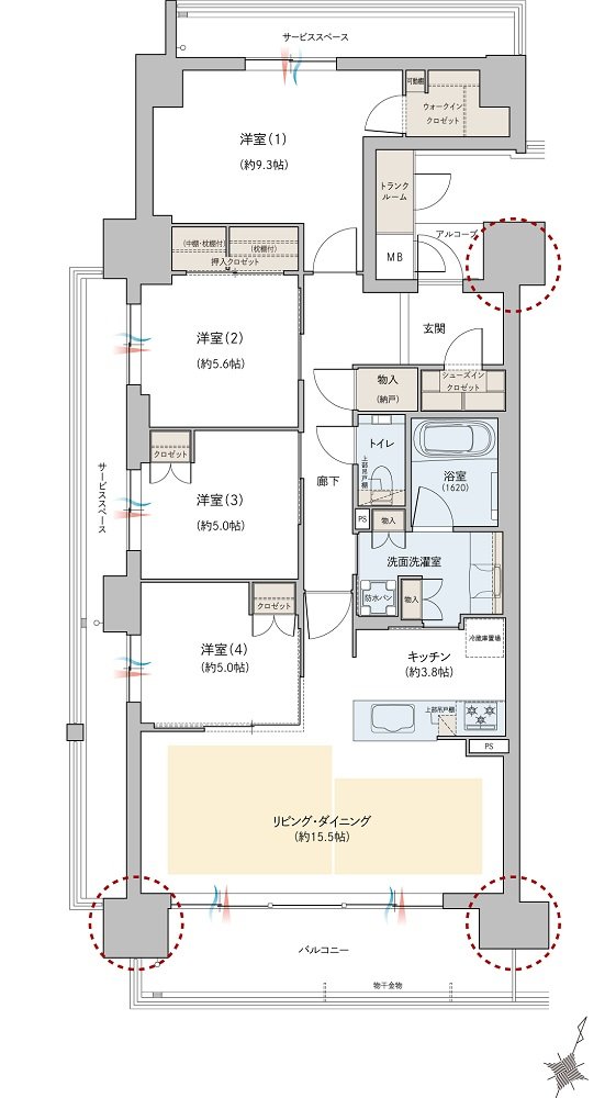 ジオ彩都いろどりの丘 間取り 2-Aタイプ