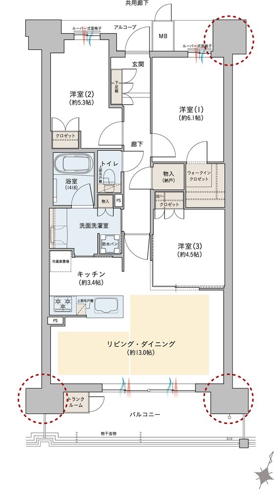 ジオ彩都いろどりの丘 間取り Mタイプ