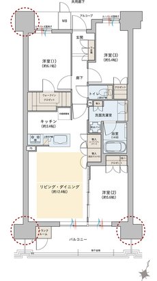 ジオ彩都いろどりの丘 間取り 2-D1タイプ