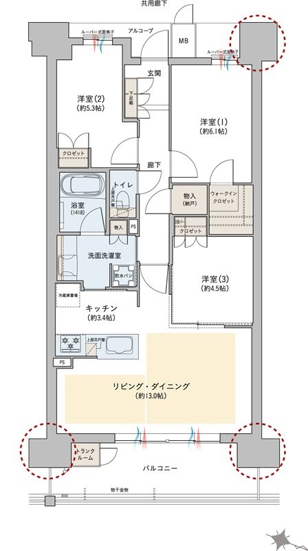 ジオ彩都いろどりの丘 間取り 2-B2タイプ