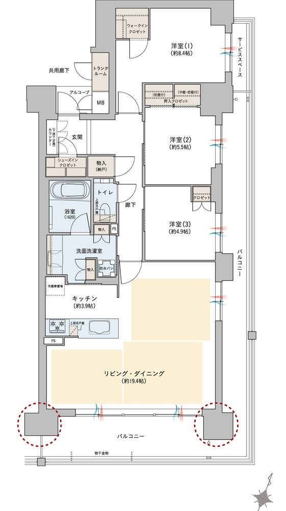 ジオ彩都いろどりの丘 間取り 2-H1タイプ メニュー1