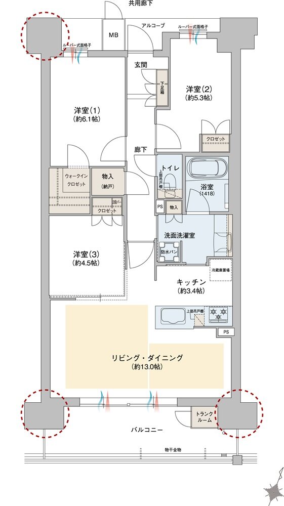 ジオ彩都いろどりの丘 間取り Kタイプ