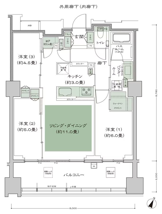 シティハウス横浜 間取り F'_標準 type