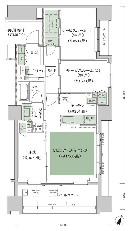 シティハウス横浜 間取り E3_標準 type