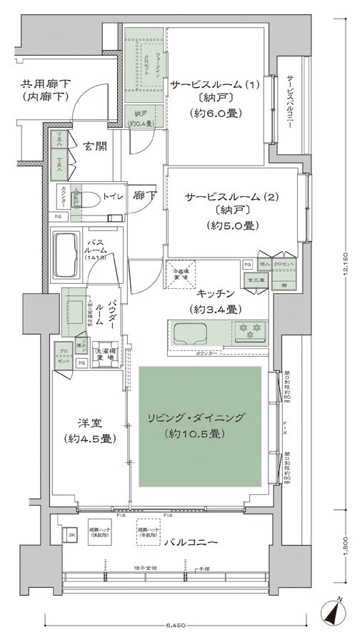 シティハウス横浜 間取り E3-標準 type