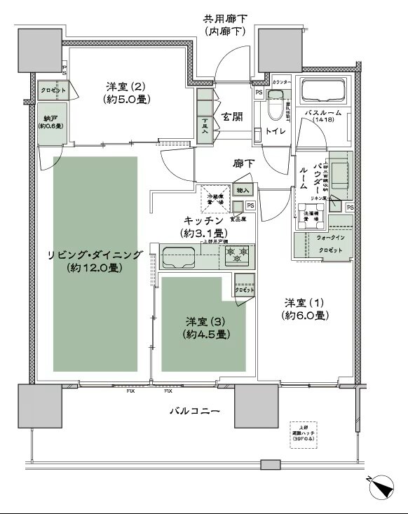 シティタワー千住大橋 間取り B-標準 type