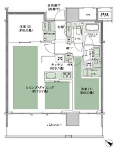 シティタワー千住大橋 間取り C_LD拡大 type