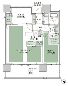 シティタワー千住大橋 間取り B_LD拡大 type
