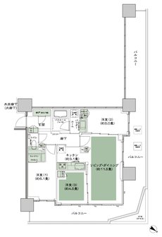 シティタワー千住大橋 間取り O-標準（3〜27階） type