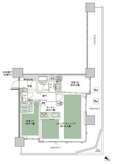 シティタワー千住大橋 間取り O_LD拡大（3〜27階） type