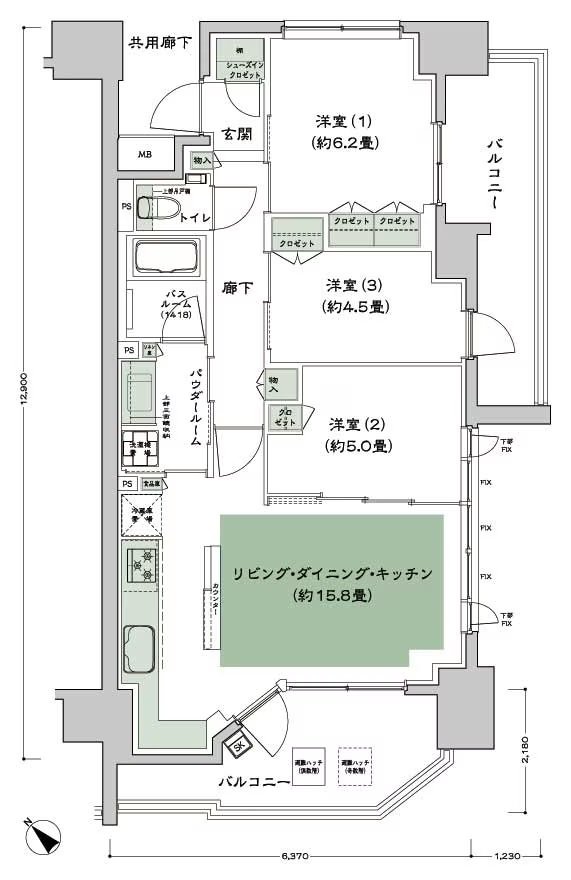 シティハウス平井サウス 間取り C1-標準 type