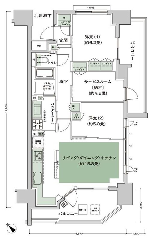 シティハウス平井サウス 間取り C2-標準 type