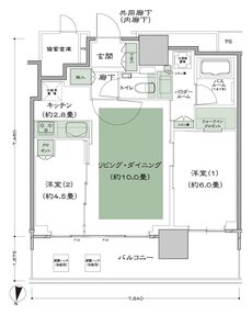 シティタワーズ板橋大山 ノースタワー/サウスタワー 間取り S-F’ type