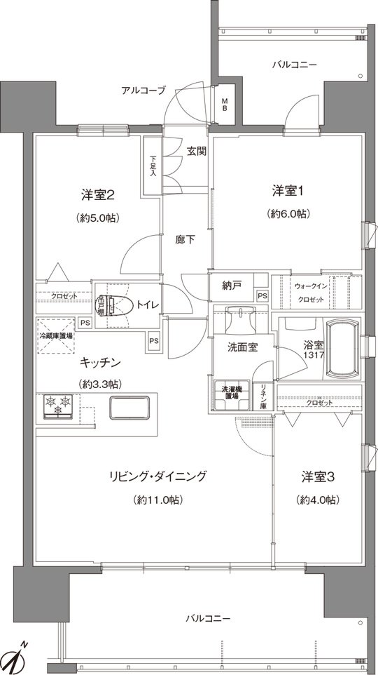 ブランシエラ ディライト照国 間取り D type