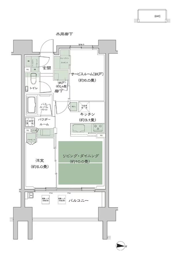 シティテラス府中 間取り B'a_標準 type