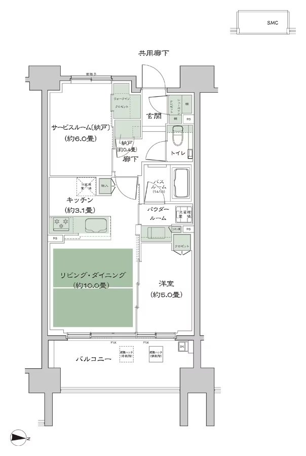 シティテラス府中 間取り Ba_標準 type