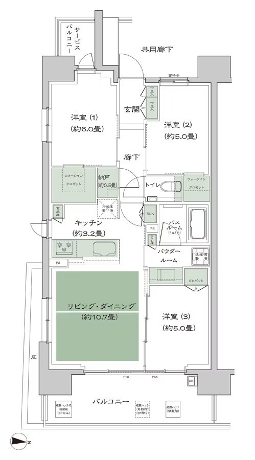 シティテラス府中 間取り A2_標準 type