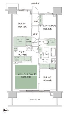 シティテラス府中 間取り A1b_標準 type