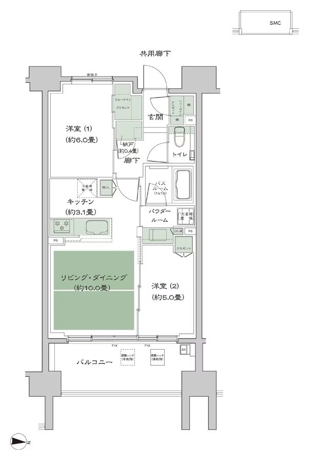 シティテラス府中 間取り B_標準 type