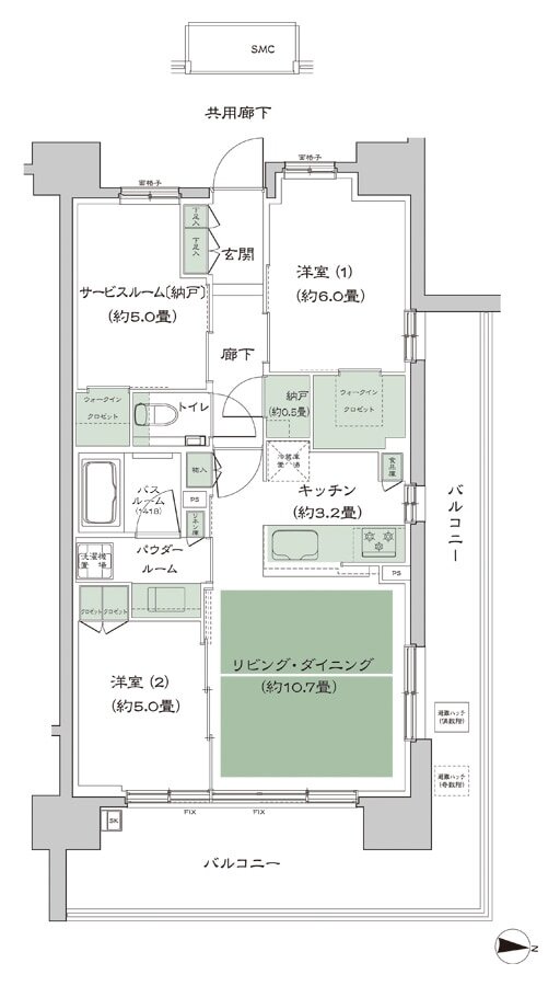 シティテラス府中 間取り A3a_標準 type