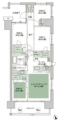 シティテラス多摩川 間取り F-H-標準 type