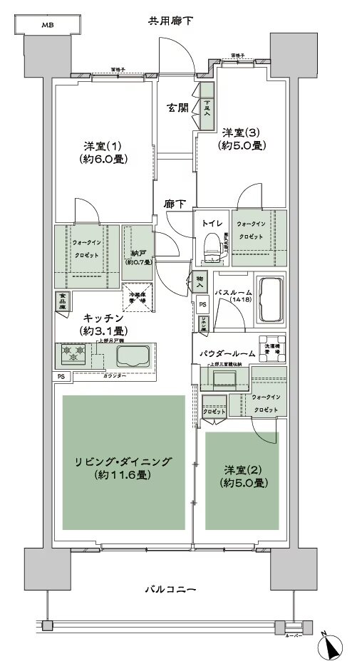 シティテラス多摩川 間取り D-B1-標準 type