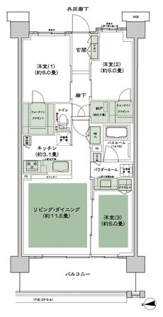 シティテラス多摩川 間取り F-A2-標準 type