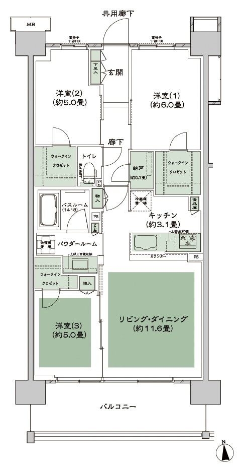 シティテラス多摩川 間取り F-J4-標準 type