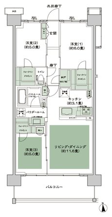 シティテラス多摩川 間取り F-J4-標準 type