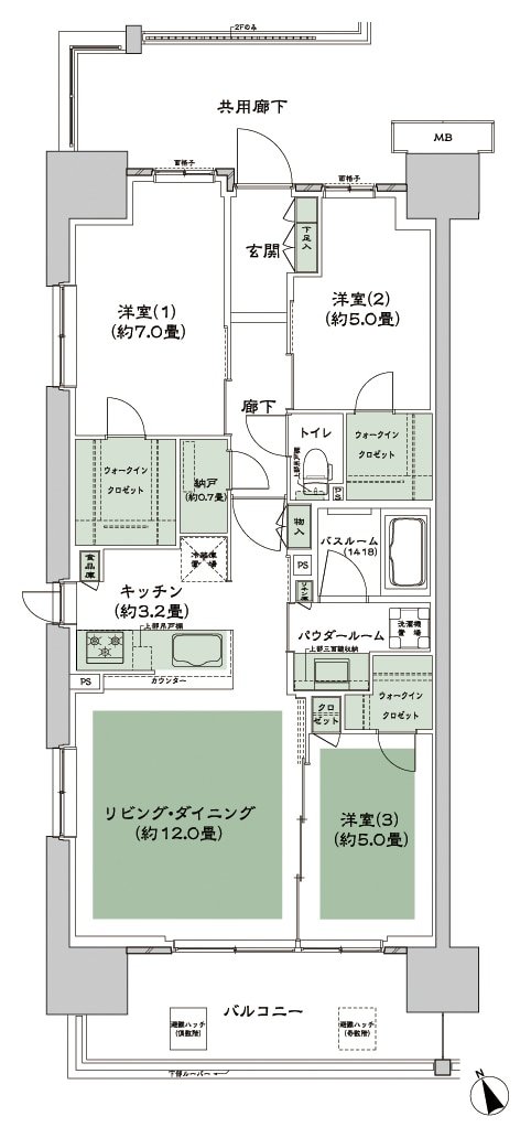 シティテラス多摩川 間取り D-A1-標準 type