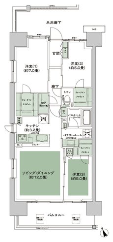 シティテラス多摩川 間取り D-A1-標準 type