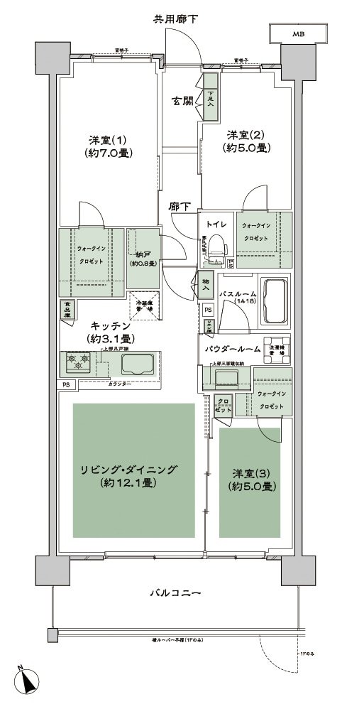 シティテラス多摩川 間取り A-B2-標準 type