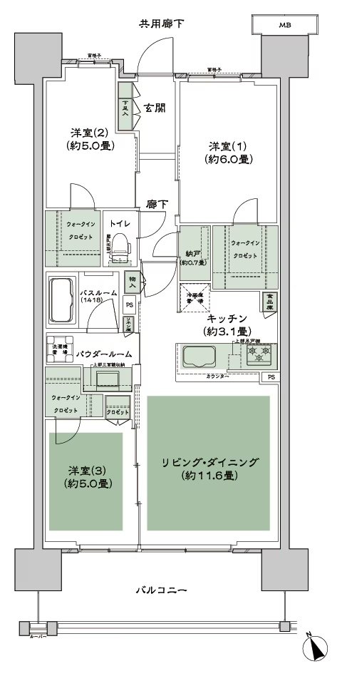 シティテラス多摩川 間取り C-B5-標準 type