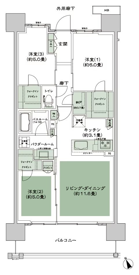 シティテラス多摩川 間取り D-B6-標準 type
