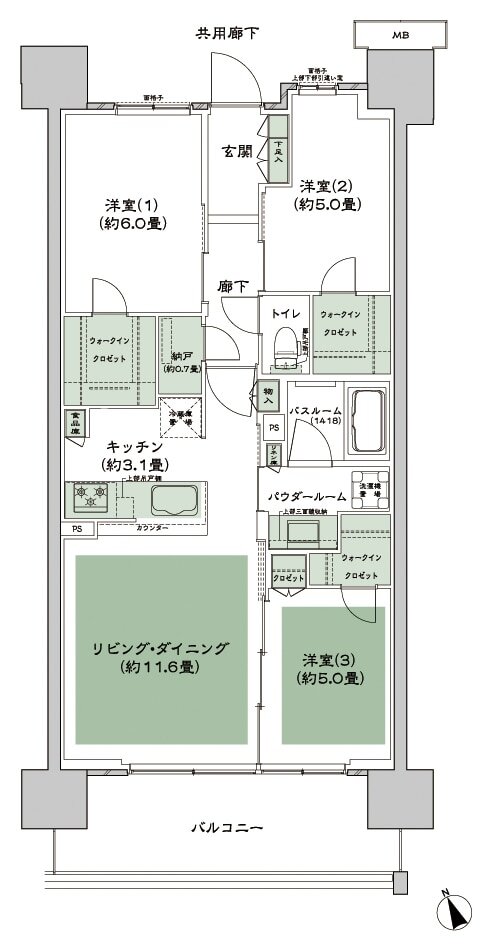 シティテラス多摩川 間取り C-B4b-標準 type