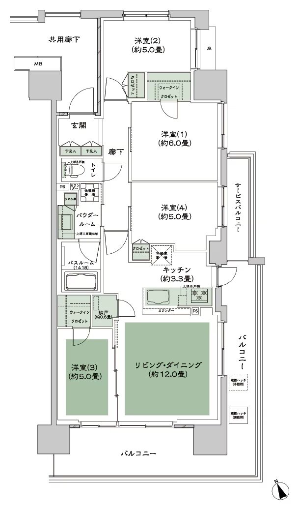 シティテラス多摩川 間取り D-D-標準 type