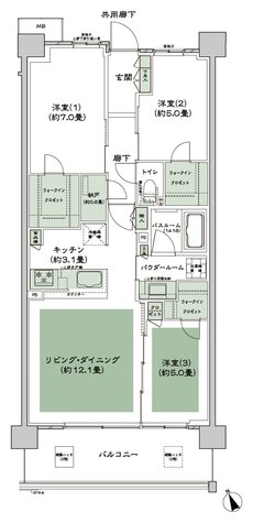シティテラス多摩川 間取り A-B1-標準 type