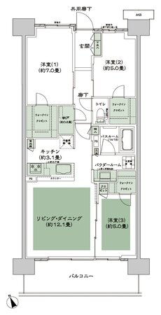 シティテラス多摩川 間取り D-A5b-標準 type