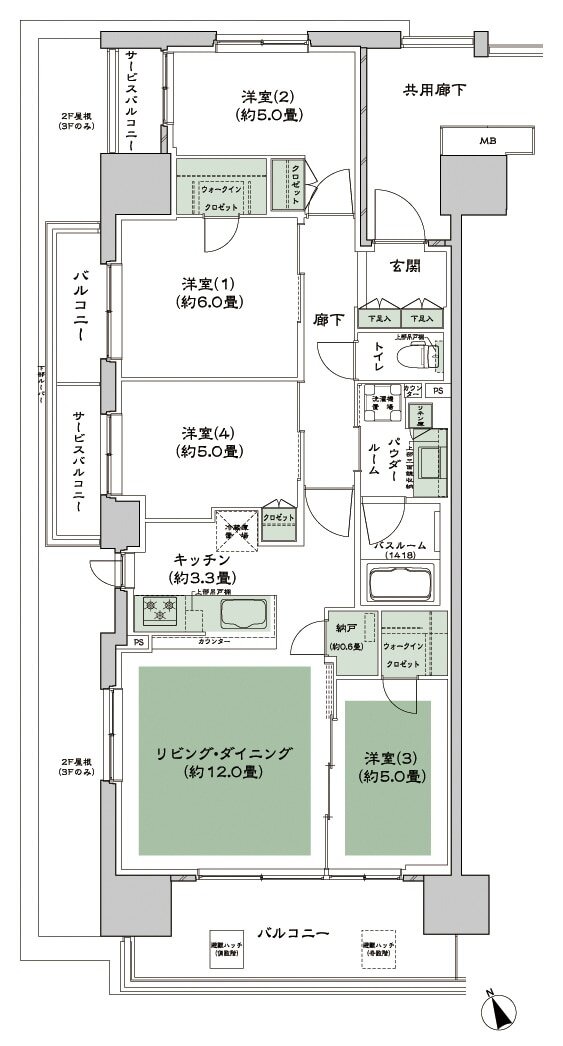 シティテラス多摩川 間取り C-A-標準 type