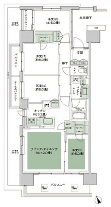 シティテラス多摩川 間取り C-A-標準 type