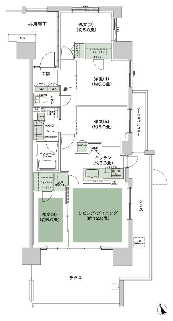 シティテラス多摩川 間取り D-Dt-標準 type