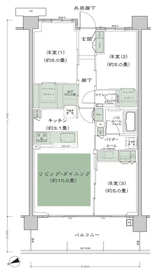 シティテラス善福寺公園 間取り A-B2-標準プラン type