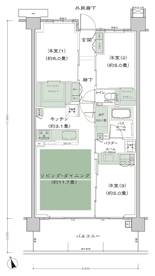 シティテラス善福寺公園 間取り B-C3'-標準プラン type