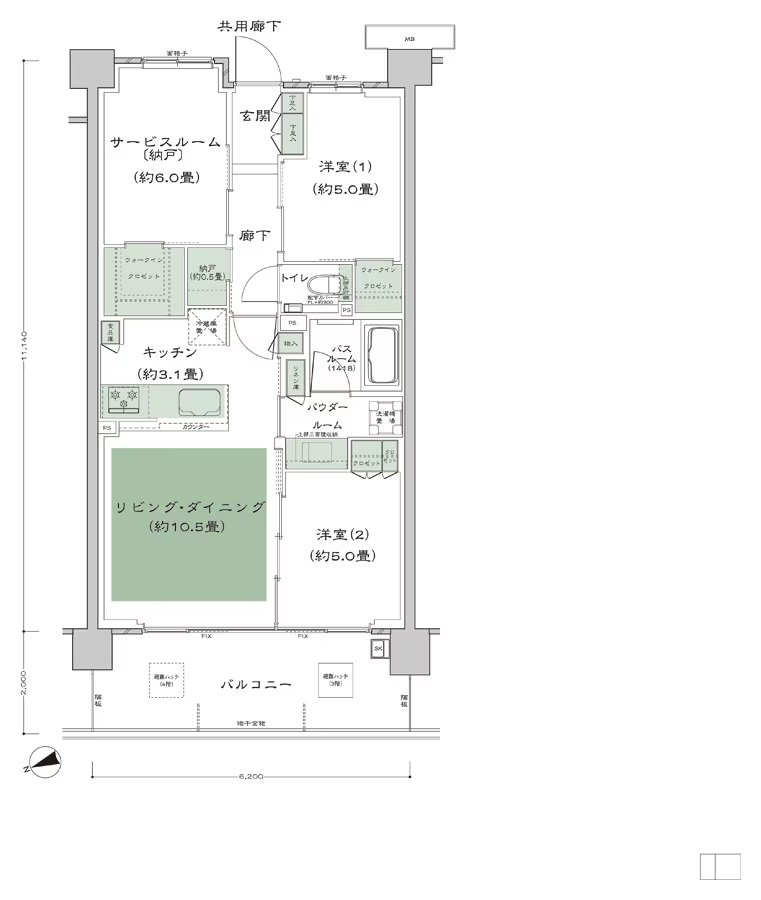 シティテラス善福寺公園 間取り A-B1-標準プラン type